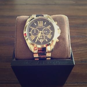 Michael Kors Bradshaw Gold Tortoise Dial Watch